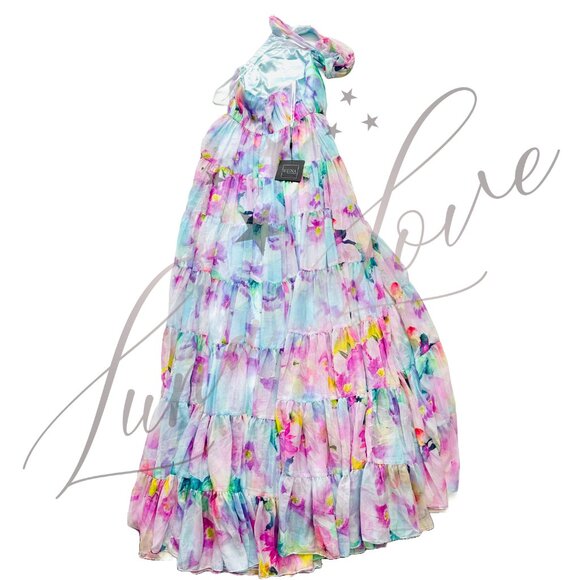 MAC DUGGAL x Anthropologie Asymmetrical Halter-Neck Tiered Gown (size 2) NWT - Picture 8 of 12